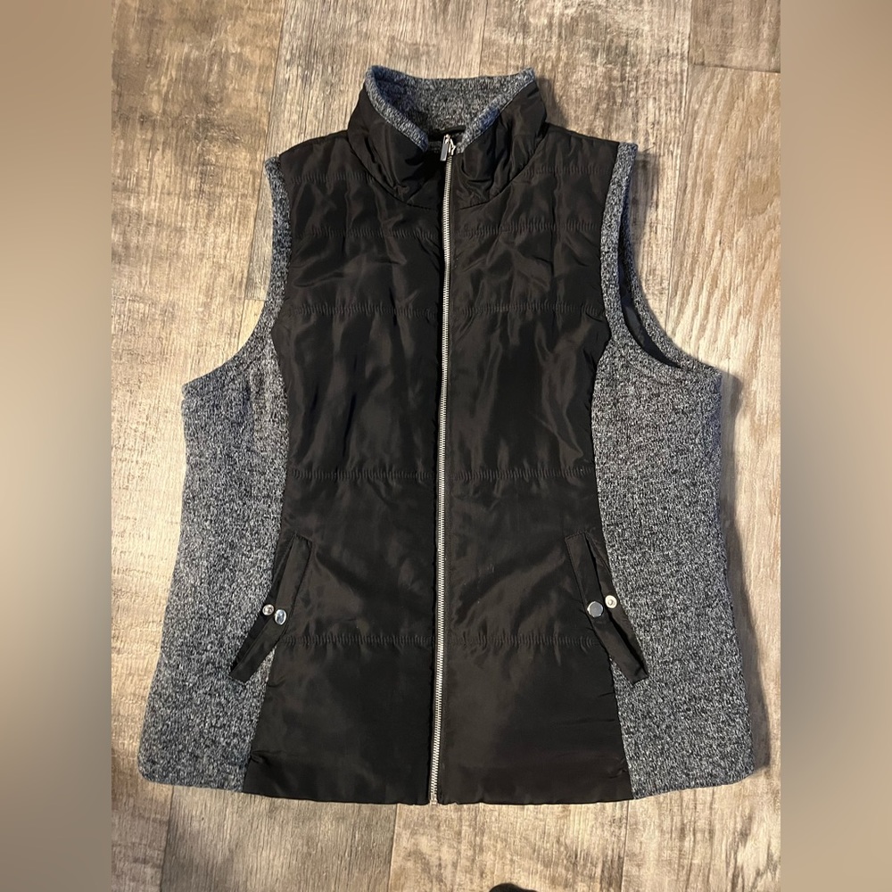 Black and gray vest